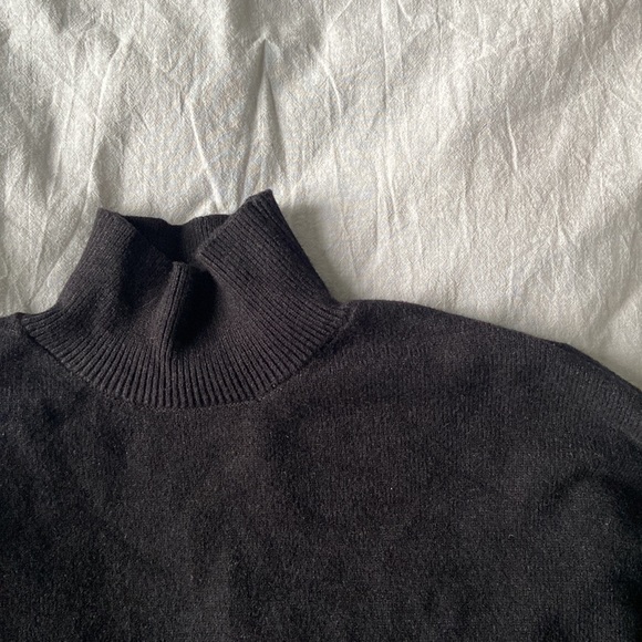 Oak + Fort Mockneck Black Knit Sweater - Picture 3 of 4